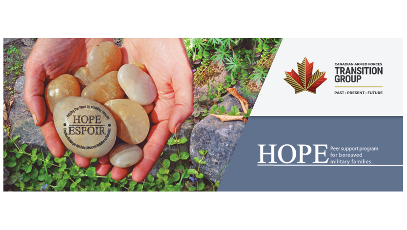 hands holding stones with HOPE program text