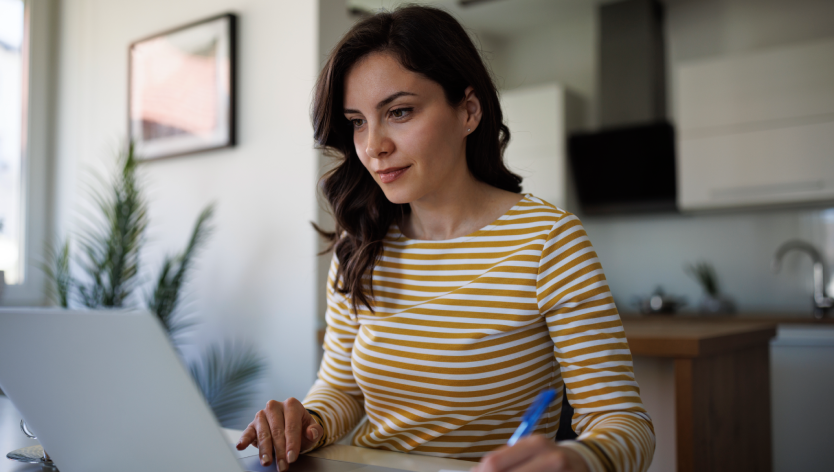 Woman on a laptop