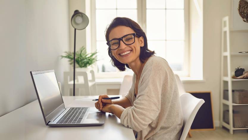 career woman with laptop computer