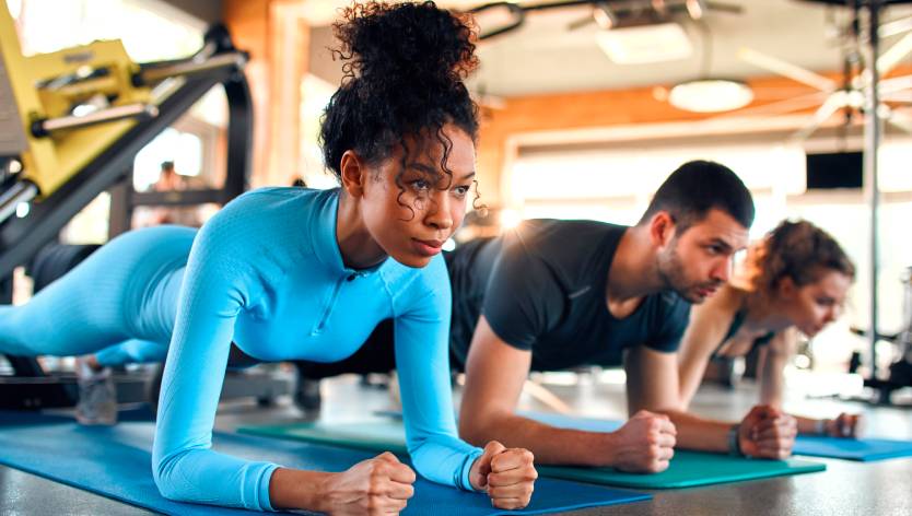 3 people working out