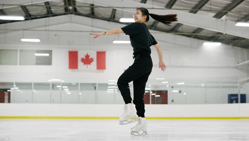 young girl skating in an arena