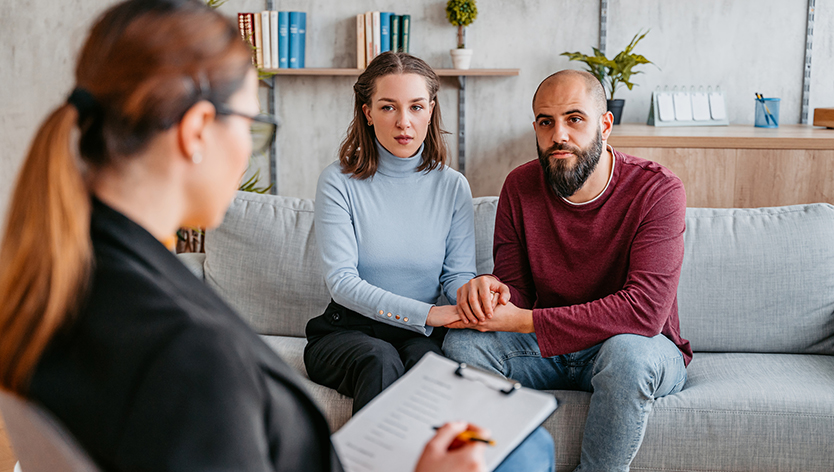 Couple seeking counseling for their marriage