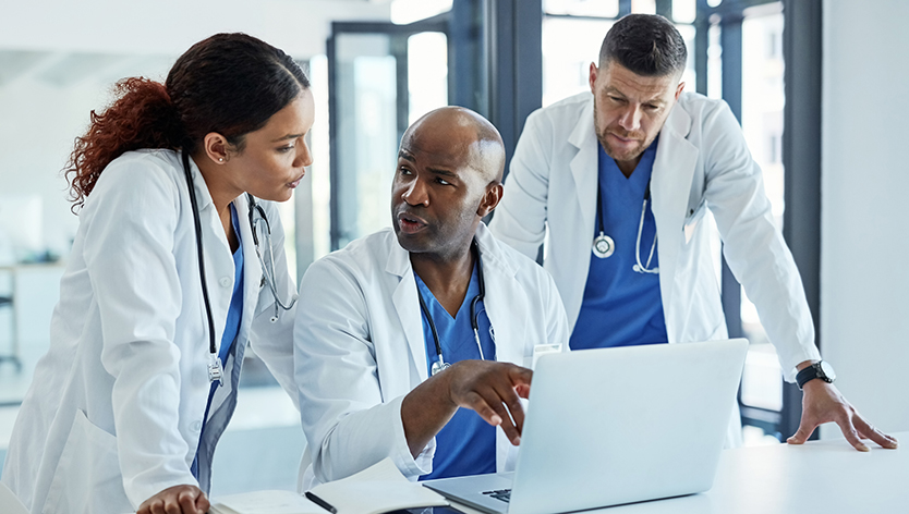 Group of doctors having a discussion