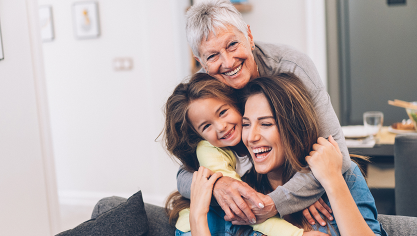 Three generations of women