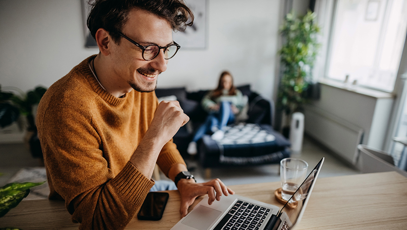 Man doing work from home