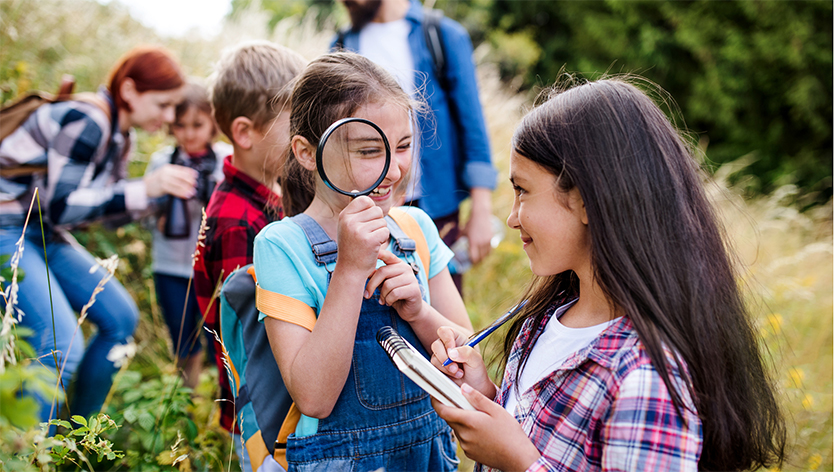 Children exploring nature