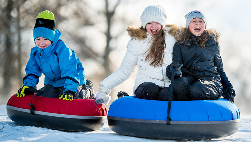 kids winter tubing