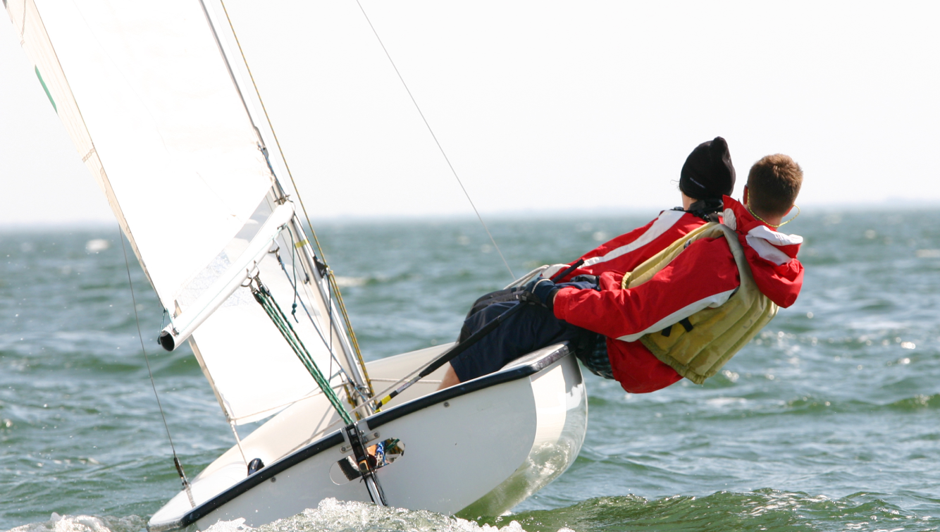 2 people on sail boat