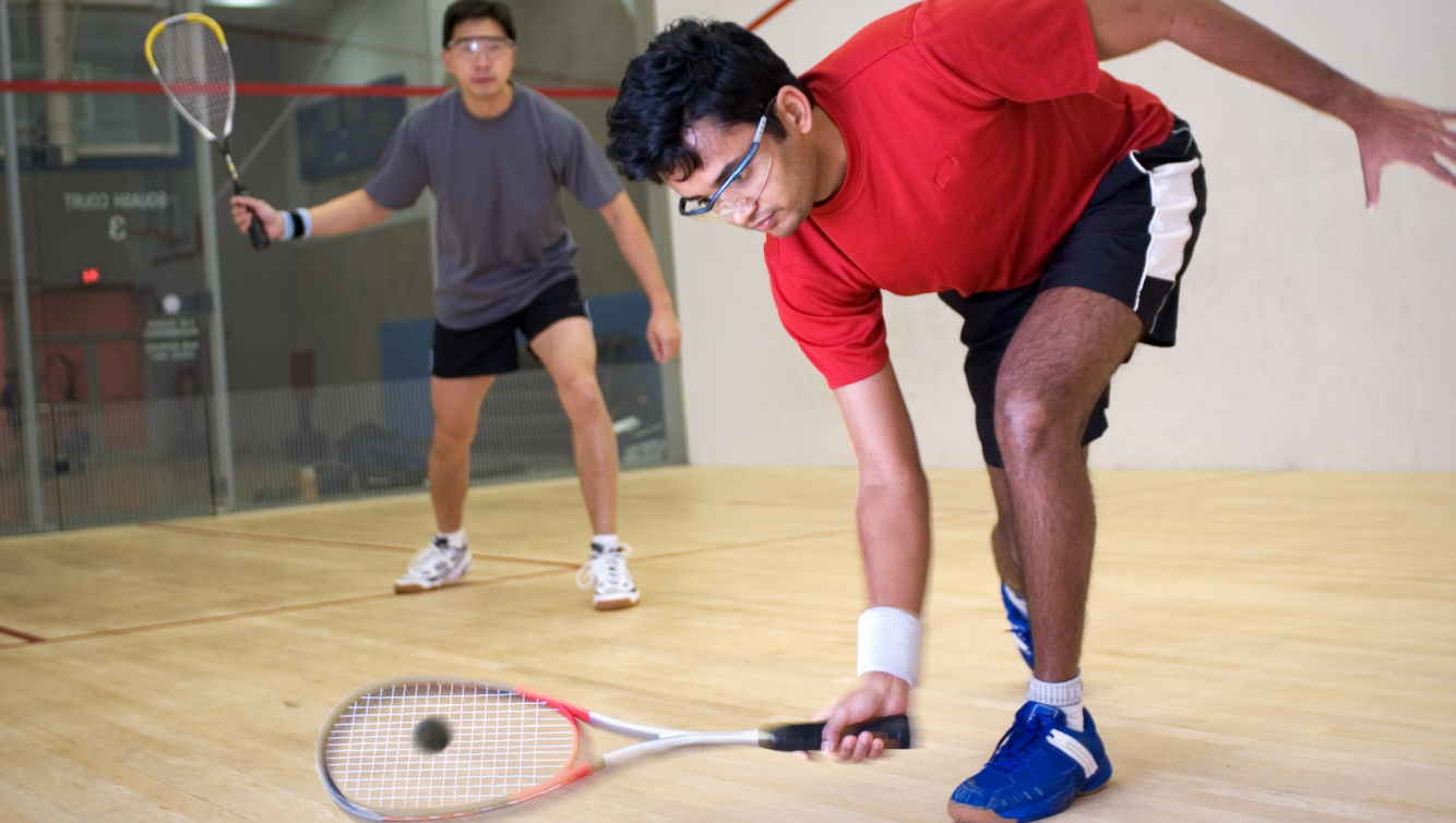 men playing squash