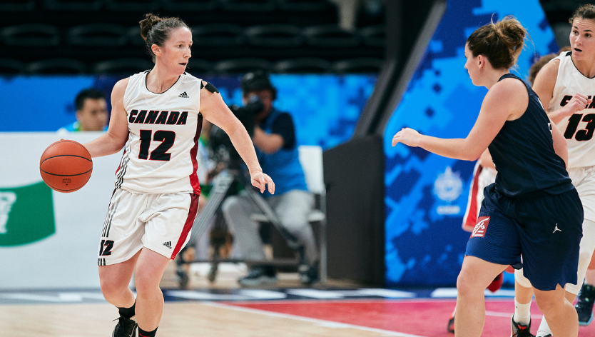 women playing basketball