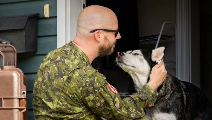 man and a dog