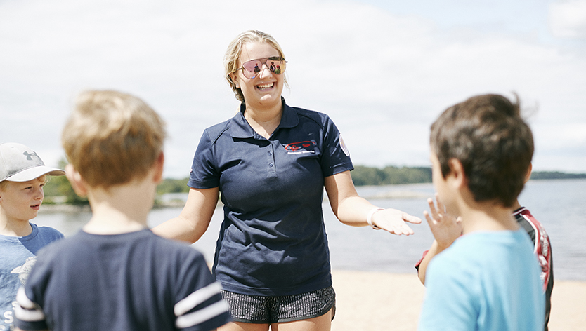 CFMWS employee at beach