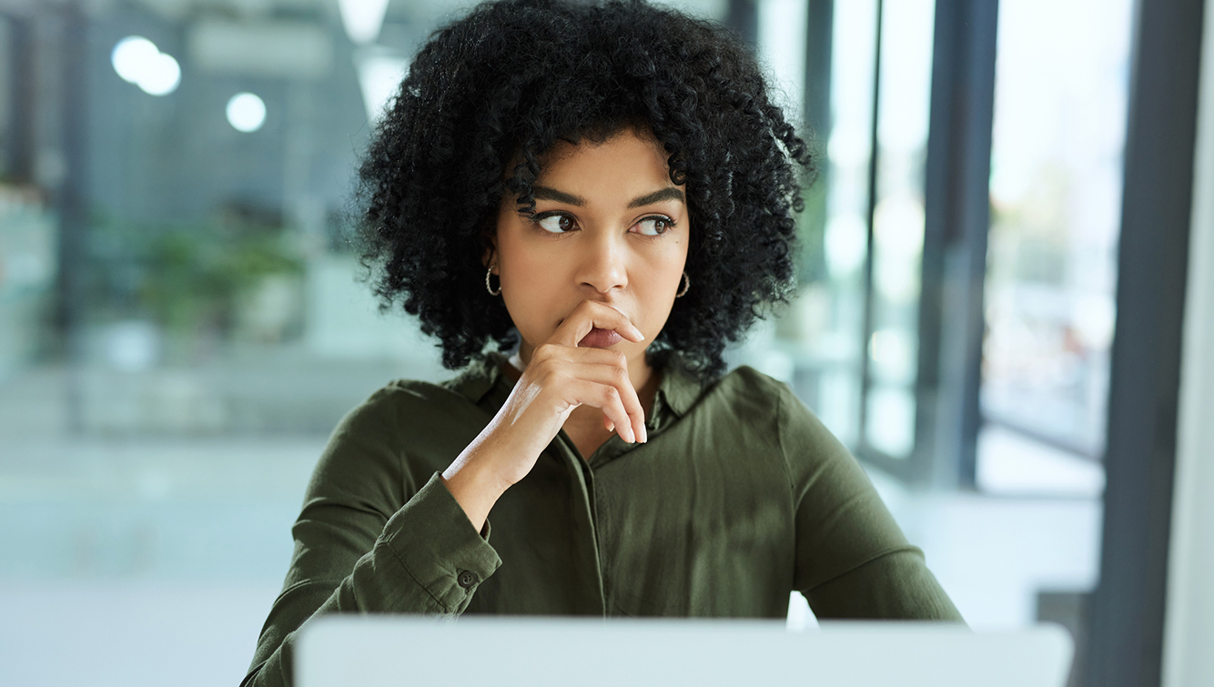 woman at a laptop