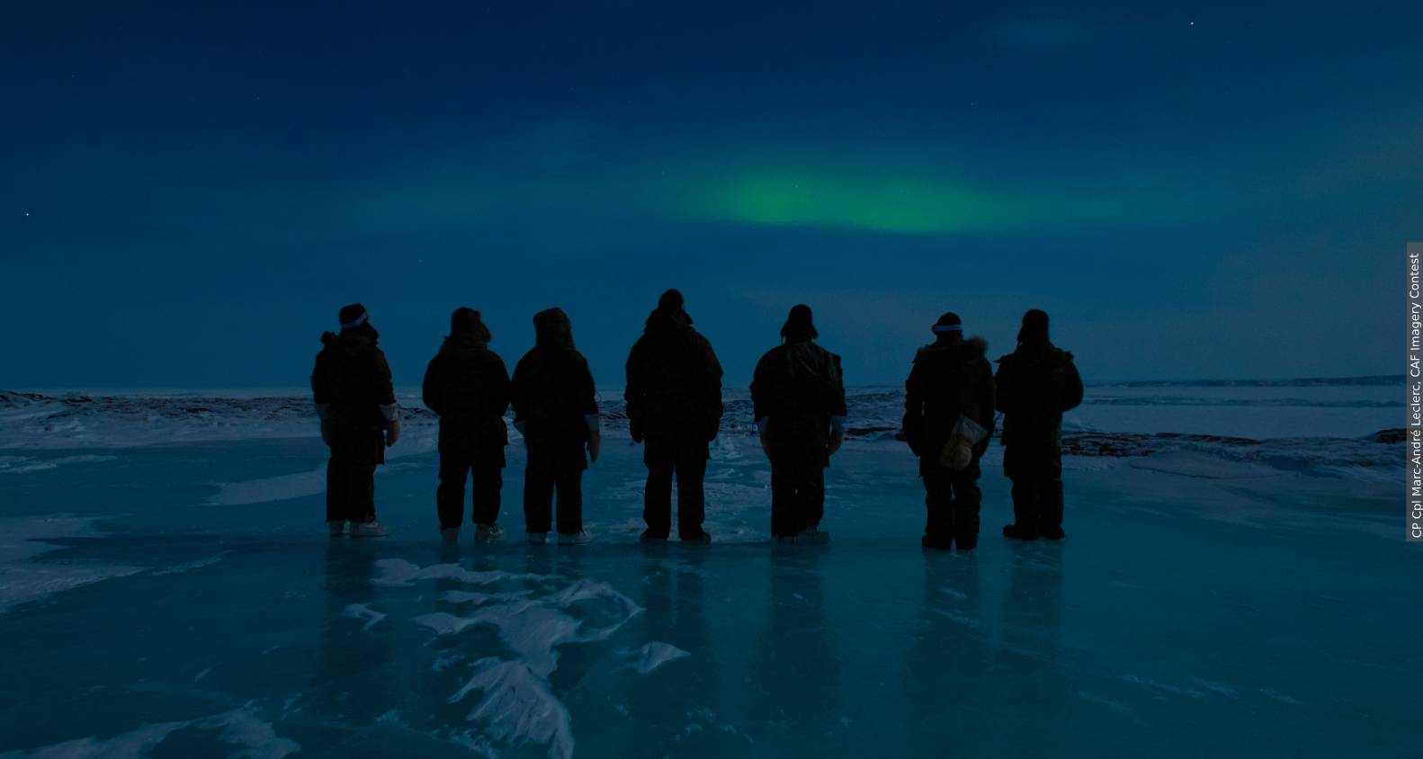People standing on ice