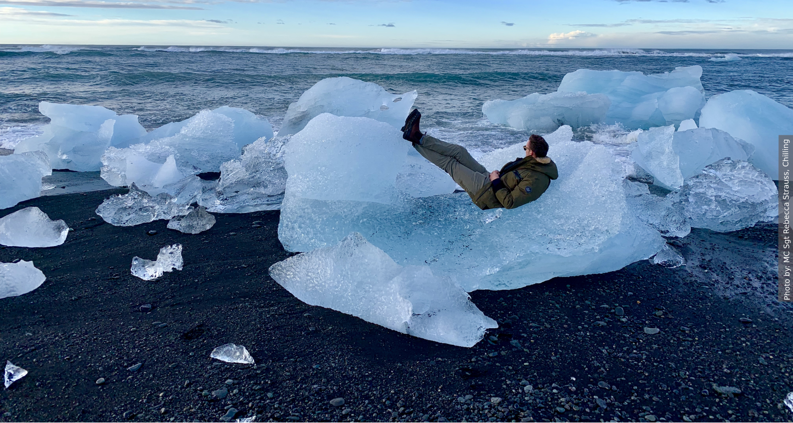Man chilling on ice