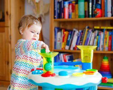 baby playing with toys