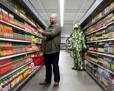 A man at a grocery shop