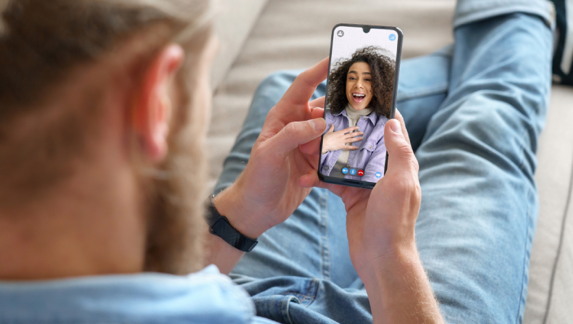 Couple on a video call