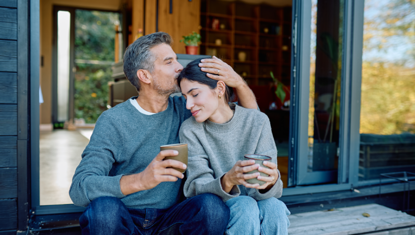 A couple on a porch