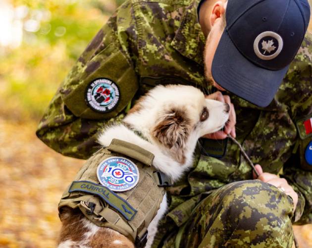 military member with his dog