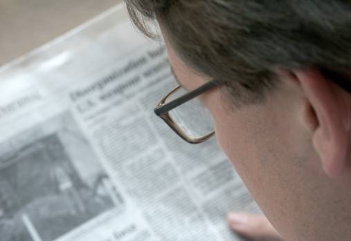 Man reading a newspaper