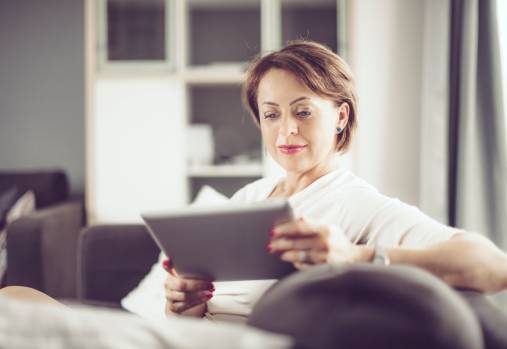 Woman on tablet