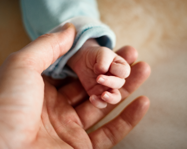 Parent and baby's hands