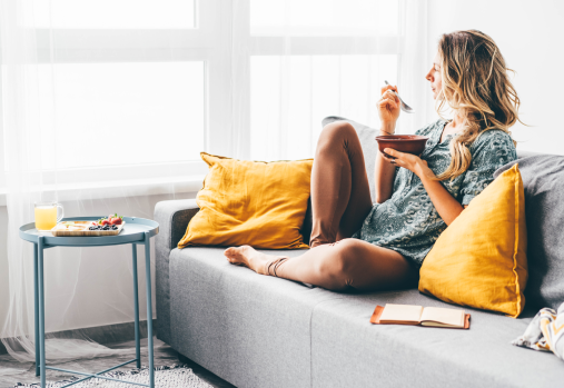 Woman on a sofa