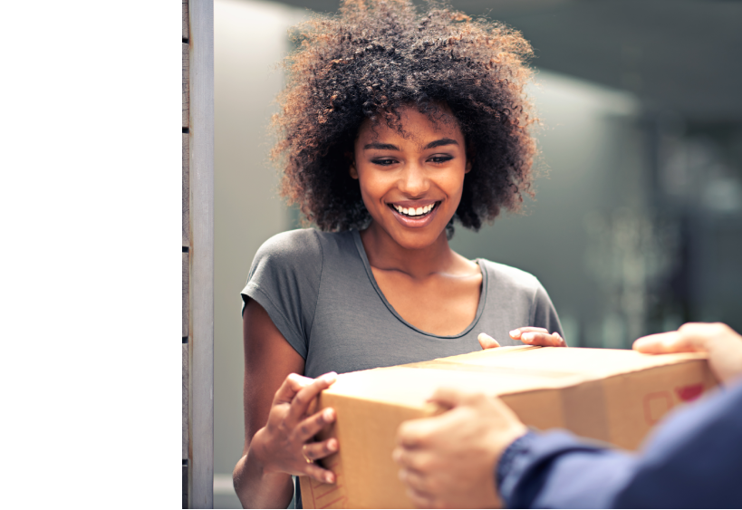 Woman receiving a package