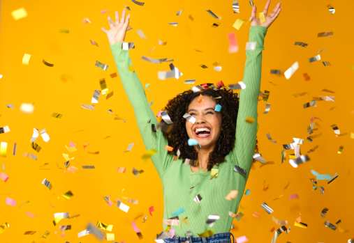 Happy Adult celebrating 