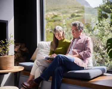 A couple reading a book