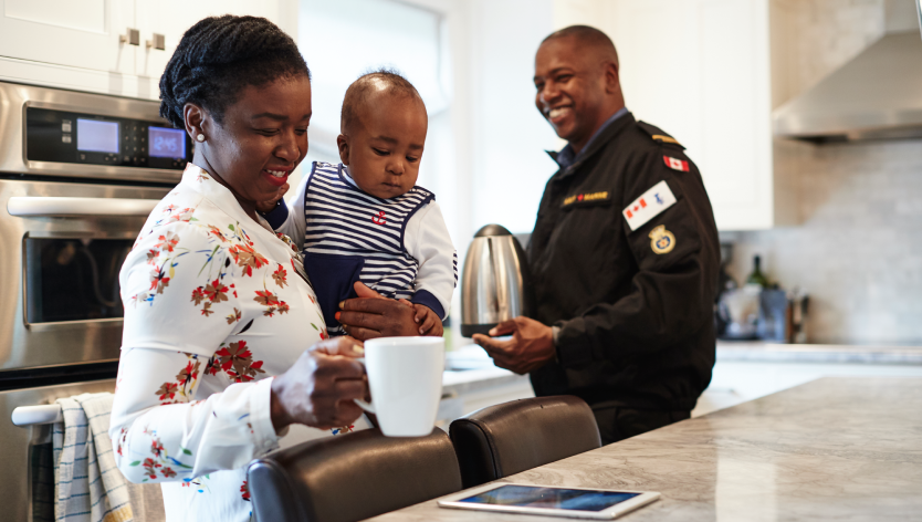 Family having breakfast