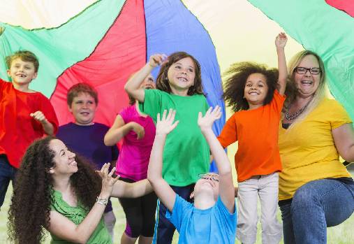 Children With Camp counselors