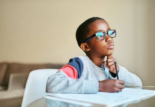 young boy at school