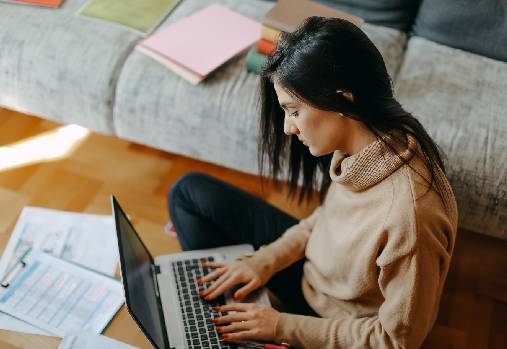 woman on a laptop