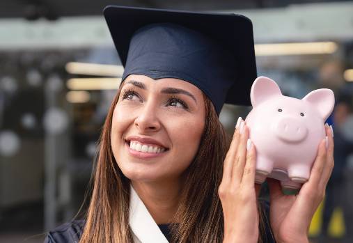 College students smiling
