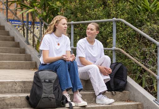 Young women talking