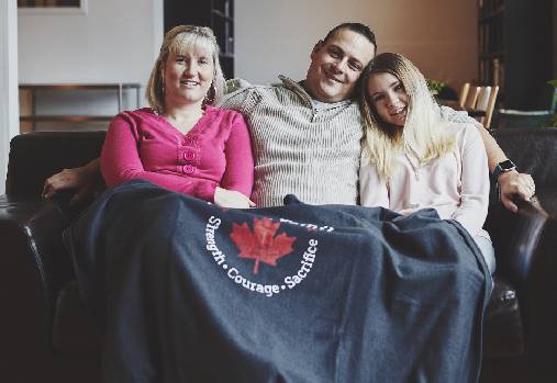 Family on a couch