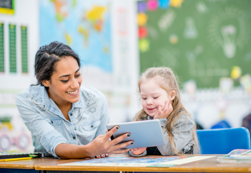Child with special needs in a classroom