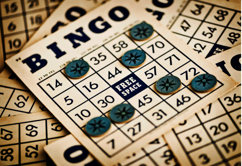 A picture of overlapping bingo cards
