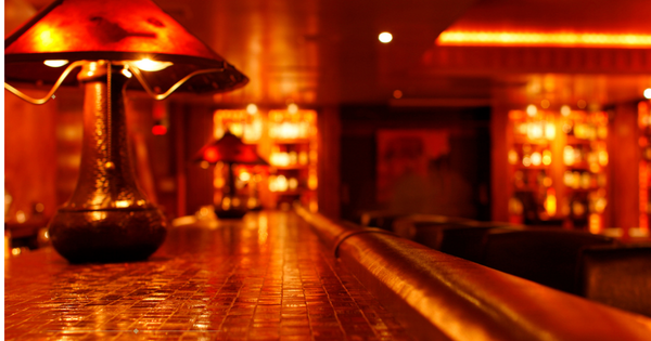A warmly lit bar 
