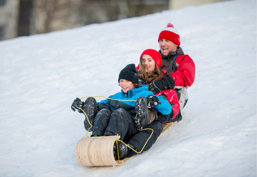 Family Tobogganing 