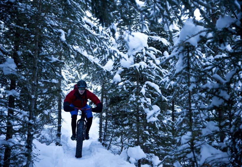 fat bike riding in snow